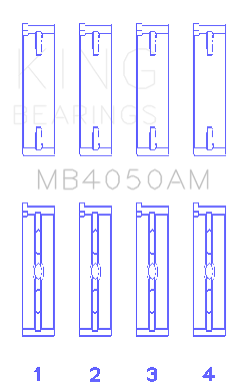 King Engine Bearings Mitsubishi 6G74 (Size +0.75mm) Main Bearing Set MB4050AM0.75 MB4050AM0.75 Photo - Primary
