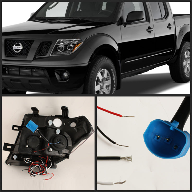 Spyder Nissan Frontier 05-08 Projector Headlights LED Halo LED Blk PRO-YD-NF05-HL-BK 5011527 5011527 User 1