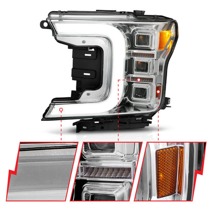 Anzo 18-20 Ford F-150 Full Led Projector Light Bar Style Headlights - Chrome Amber 111521 111521 User 2