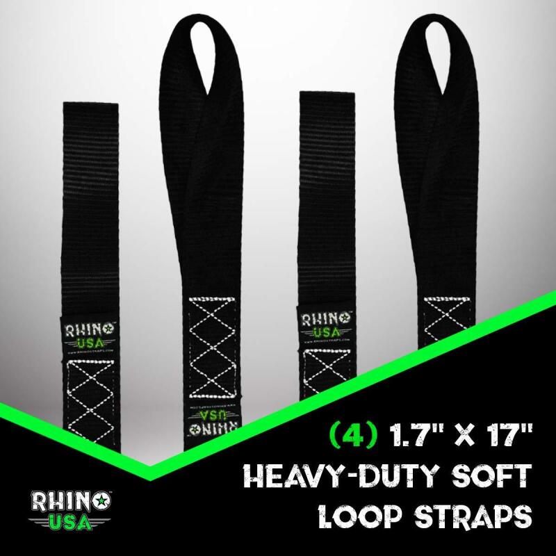 Rhino USA Soft Loops Motorcycle Tie-Down Set 4-Pack Black SOFT4PACK-BLK SOFT4PACK-BLK User 1
