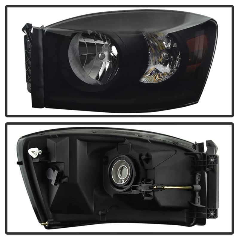 SPYDER Xtune Dodge Ram 1500 06-08 Amber Crystal Headlights Black Smoked HD-JH-DR06-AM-BSM 9030369 9030369 Photo - Unmounted