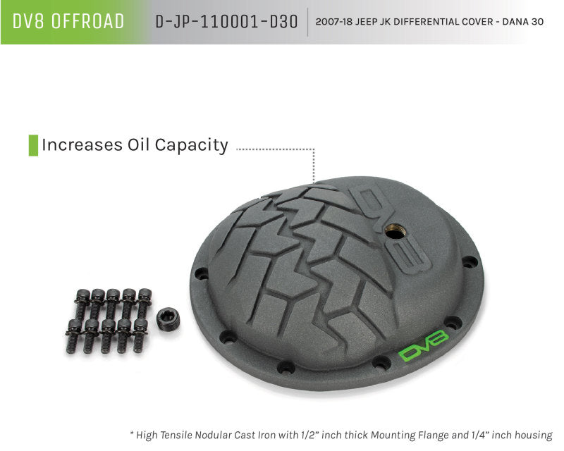 DV8 Offroad HD Dana 30 Diff Cover Cast Iron Gray Powdercoat D-JP-110001-D30 D-JP-110001-D30 Product Brochure - a specific brochure describing a Product