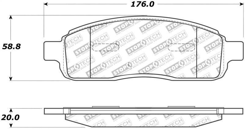 StopTech Street Brake Pads; Front With Shims 308.10110 Photo - Primary