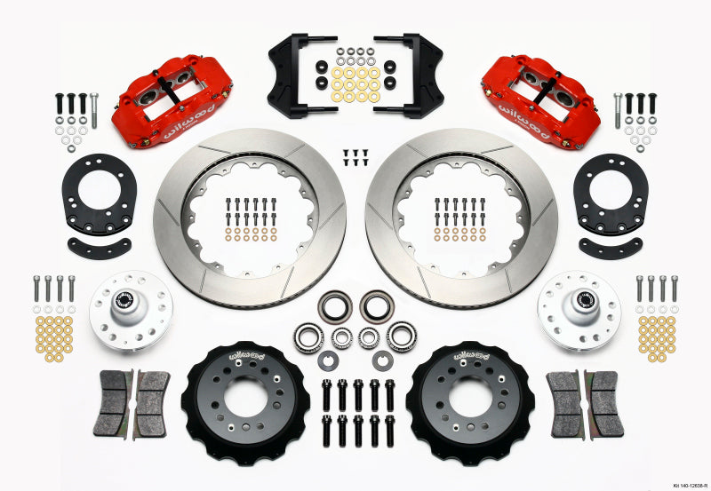 Wilwood Narrow Superlite 6R Front Hub Kit 14.00in Red 1965-1969 Mustang Drum Spindle 140-12638-R 140-12638-R Photo - Primary
