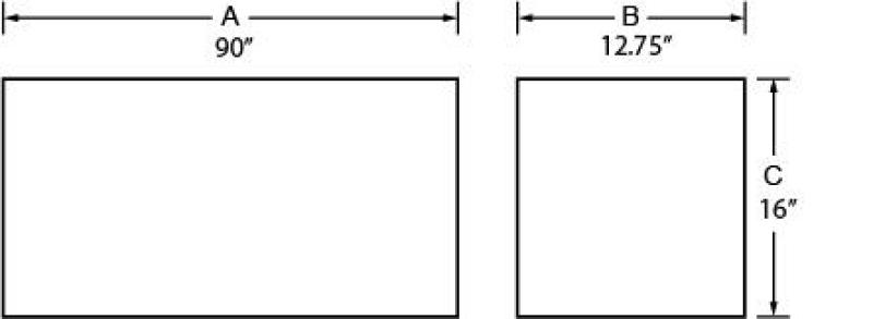 Tradesman Aluminum Top Mount L-Wing Box (90in.) - Brite 8190T