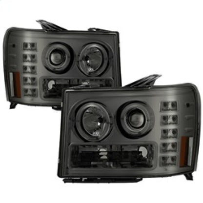 Spyder GMC Sierra 1500/2500/3500 07-13 Projector Headlights LED Halo- LED Smoke PRO-YD-GS07-HL-SM 5010629 5010629 Photo - Primary