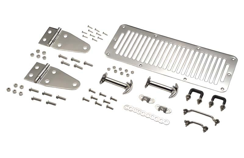 Kentrol 78-95 Jeep CJ/Wrangler YJ Hood Kit - Polished Silver 30470 30470 Photo - Primary