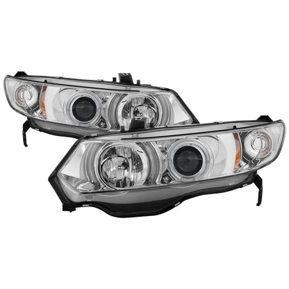 Spyder Honda Civic 06-08 2Dr Projector Headlights LED Halo Chrome High H1 Low H1 PRO-YD-HC06-2D-HL-C 5010797 5010797 Photo - Primary
