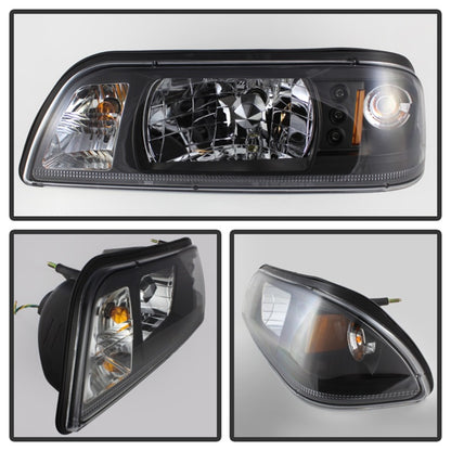 Spyder Ford Mustang 87-93 1PC LED (Replaceable LEDs)Crystal Headlights Black HD-YD-FM87-1PC-LED-BK 5012531 5012531 Photo - Unmounted