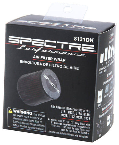 Spectre Universal Pre-Filter Wrap 6in. x 6.125in. - Black 8131DK 8131DK Photo - in package