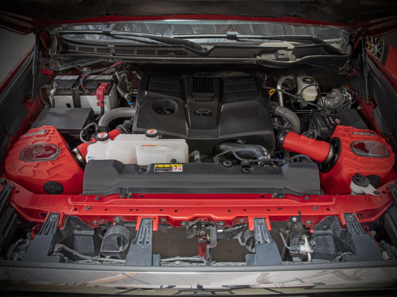 aFe POWER Momentum GT Pro Dry S Intake System 22-23 Toyota Tundra V6-3.4L (tt) Red Edition 50-70100DR 50-70100DR Photo - Mounted
