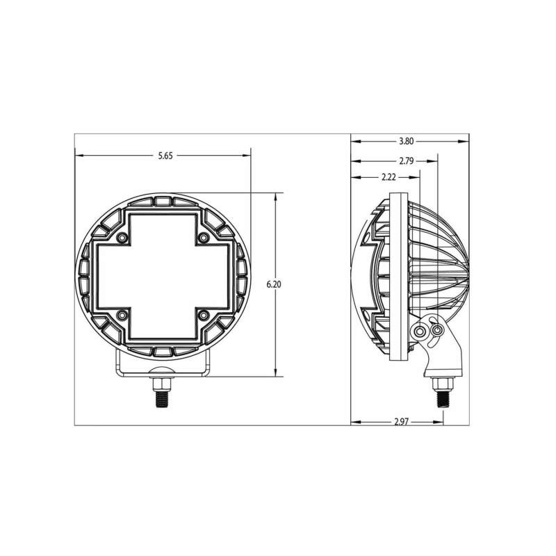 ARB Nacho 5.75in Offroad TM5 Racer LED Light Set TM532 TM532 Technical Drawing