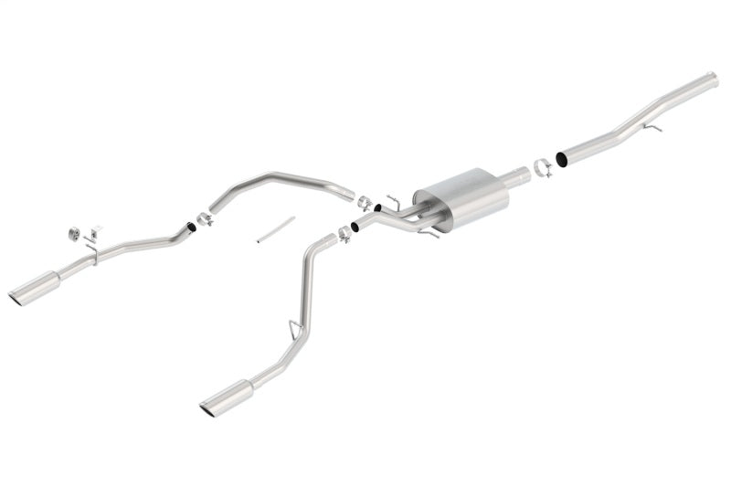 Borla 14 Silv/Sierra 1500 EC Std/CC Short 143.5in WB S-Type Single Split Rear Exit Cat-Back Exhaust 140571 140571 Photo - Primary