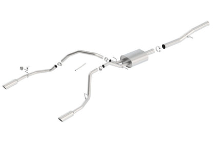 Borla 14 Silv/Sierra 1500 EC Std/CC Short 143.5in WB S-Type Single Split Rear Exit Cat-Back Exhaust 140571 140571 Photo - Primary