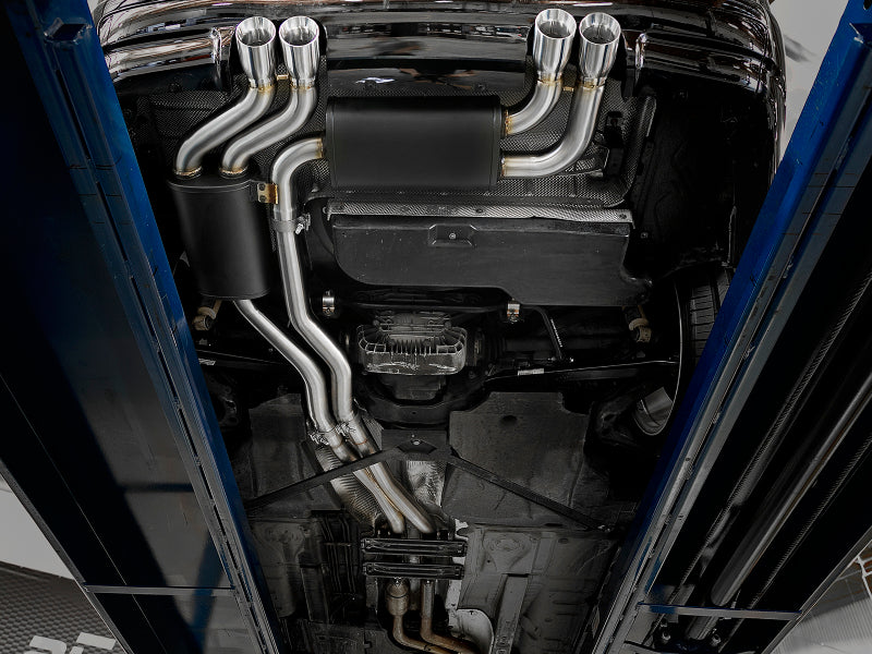aFe MACH Force-Xp 2.5in 304 SS Cat-Back Exhaust w/ Polished Tips 01-06 BMW M3 49-36344-P 49-36344-P Photo - Mounted