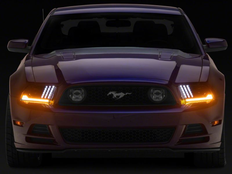 Raxiom 13-14 Ford Mustang LED Projector Headlights SEQL Turn Signals- Blk Housing (Clear Lens) 426686 426686 Photo - Close Up