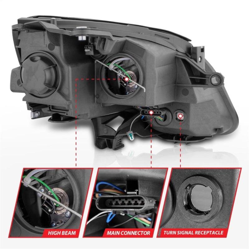 ANZO 2007-2012 GMC Acadia Projector Headlights Balck Housing 111530 111530 Photo - Unmounted