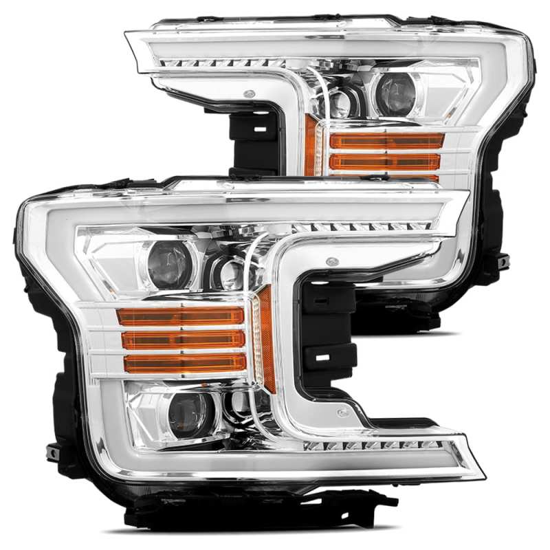 AlphaRex 18-19 Ford F-150 PRO-Series Projector Headlights Plank Style Chrm w/Activ Light/Seq Signal 880187 880187 Photo - Primary