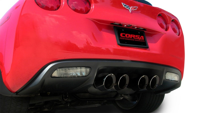 Corsa Performance 06-11 Chevrolet Corvette C6 Z06/ZR1 Sport Cat-Back Dual Rear 14164CB1BLK Photo - Mounted
