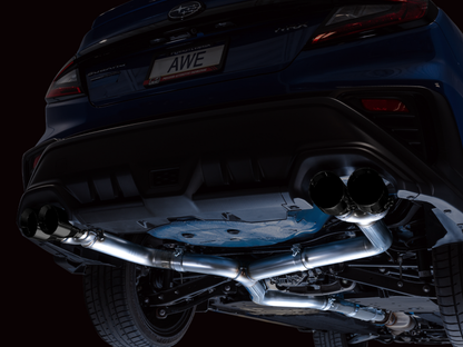 AWE Tuning 2022+ VB Subaru WRX Track Edition Exhaust - Diamond Black Tips 3020-43979 3020-43979 Photo - Mounted