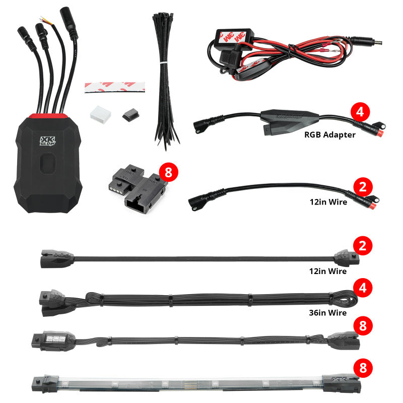 XKGLOW XK Glow Addressable LED Motorcycle Accent Light Kits Standard XKalpha App Controlled AP-MOTO-STA