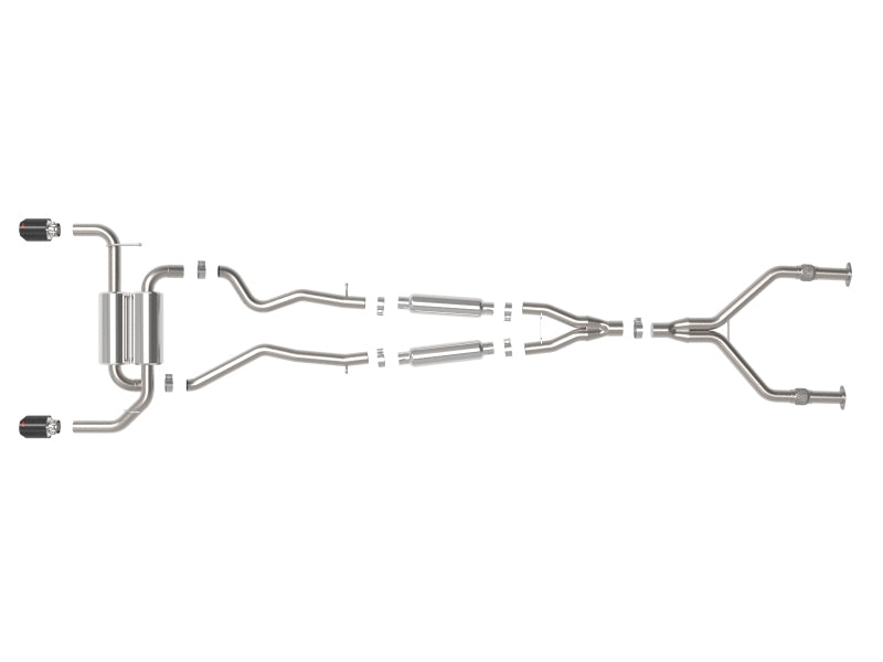aFe 14-15 Infiniti Q50 (V37) V6 3.7L Takeda 2-1/2in SS Cat-Back Exhaust System w/ Carbon Fiber Tips 49-36136-C 49-36136-C Photo - Unmounted