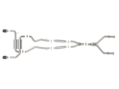 aFe 14-15 Infiniti Q50 (V37) V6 3.7L Takeda 2-1/2in SS Cat-Back Exhaust System w/ Carbon Fiber Tips 49-36136-C 49-36136-C Photo - Unmounted