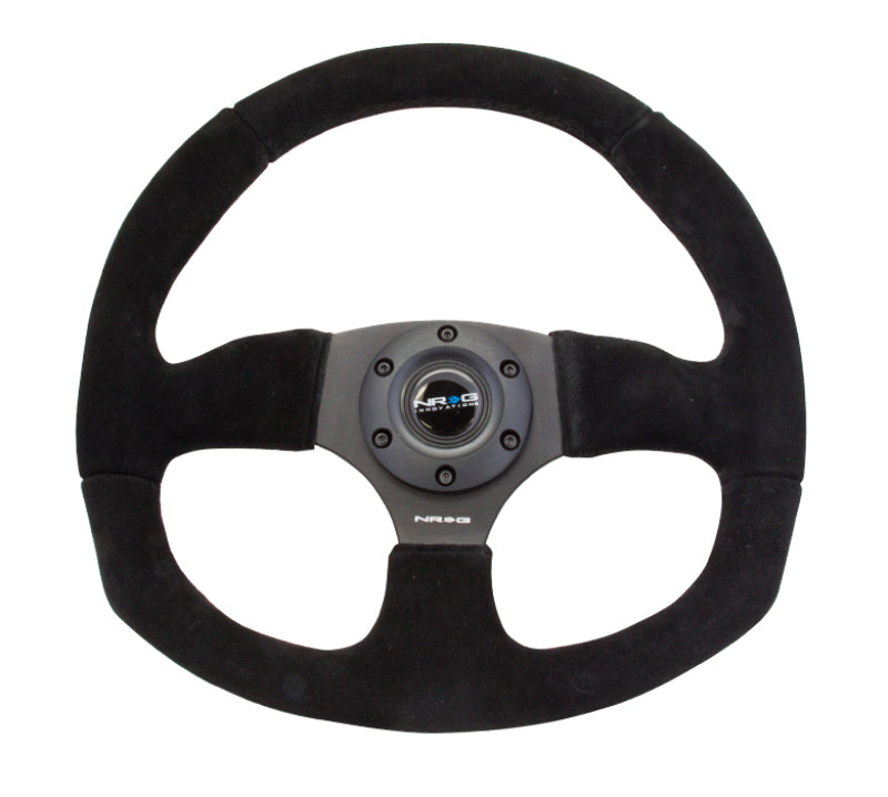 NRG Reinforced Steering Wheel-Suede Leather Steering Wheel w/ Black Stitch RST-009S Photo - Primary