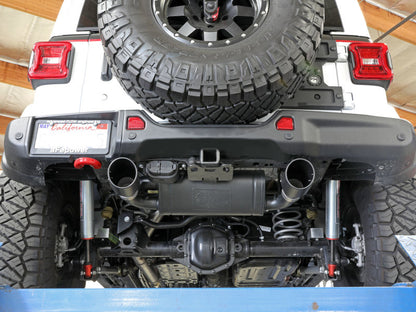 aFe Rebel Series 409 Stainless Steel Cat-Back Exhaust 18-21 Jeep Wrangler JL 2.0L (t) - Black Tip 49-48096-B 49-48096-B Photo - Mounted