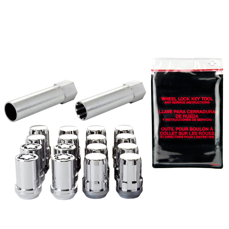 McGard SplineDrive Tuner 4 Lug Install Kit w/Locks & Tool (Cone) M12X1.25 / 13/16 Hex - Chrome 65454 65454 Photo - out of package