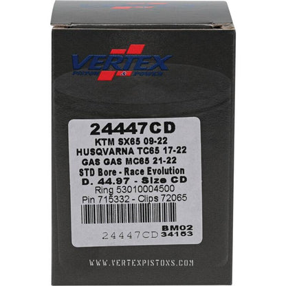 Vertex Pistons Vertex Piston 09-24 KTM 65 SX 65cc Cast Race Evolution Piston Kit 24447CD 24447CD Photo - Primary