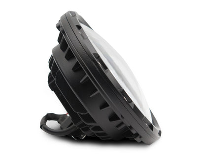 Raxiom 97-18 Jeep Wrangler TJ/JK Axial Spider LED Headlight w/ Amber DRL- Chrome Hsng (Clear Lens) J108047 J108047 Photo - Close Up