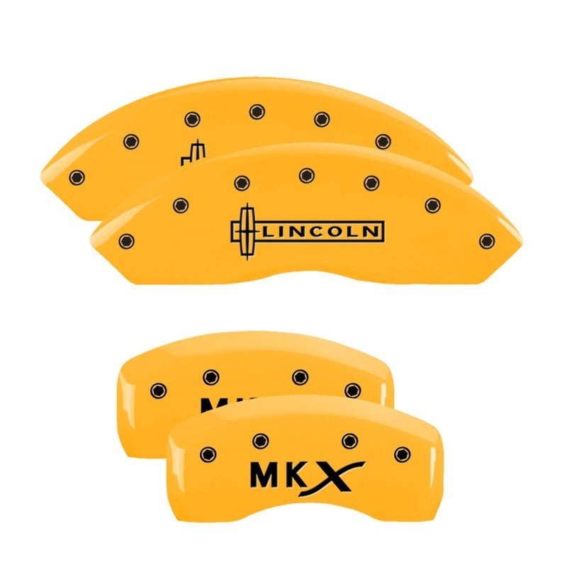 MGP 4 Caliper Covers Engraved Front Lincoln Rear MKX Yellow Finish Black Char 2010 Lincoln MKX 36006SLCXYL 36006SLCXYL Photo - Primary