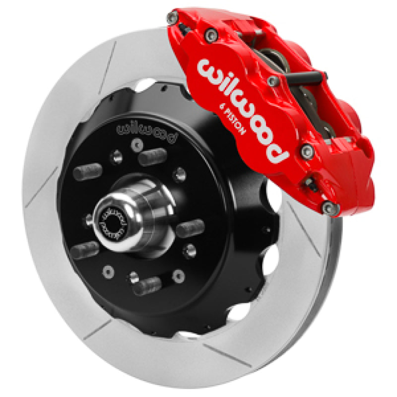 Wilwood Forged 6 Piston Red Superlite Caliper, GT 48 Vane Spec37 Slotted Rotor - 12.88x1.25 140-17088-R