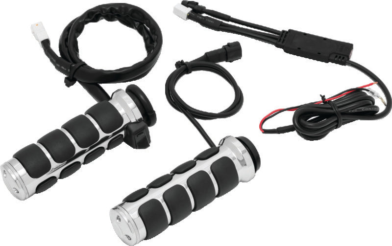 Kuryakyn Heated ISO Grips Throttle-By-Wire Chrome 6470 6470 Photo - Primary