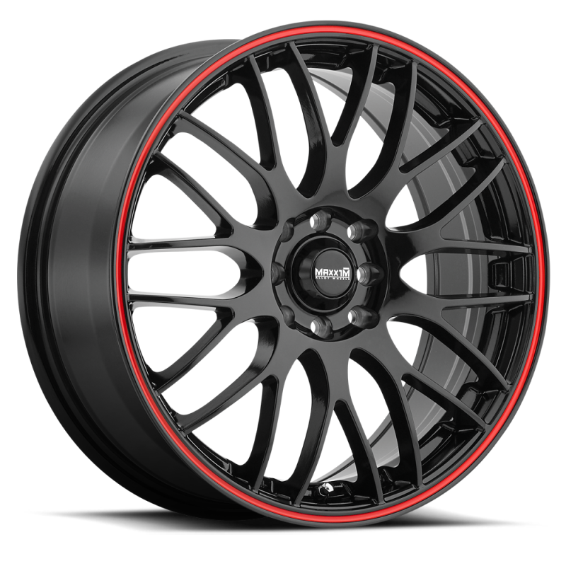 Maxxim Maze 16x7 8x100/114.3 ET40 Black/Red Stripe MZ67D04405 MZ67D04405 Photo - Primary