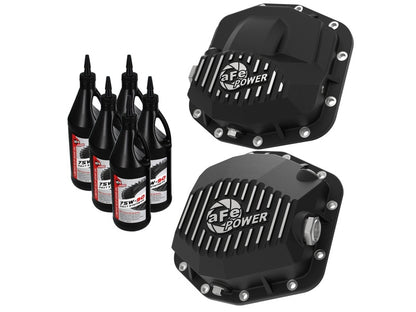 aFe Pro Series Front and Rear Differential Cover Kit w/Oil(Dana M210&M220) 46-7100AB Photo - Primary