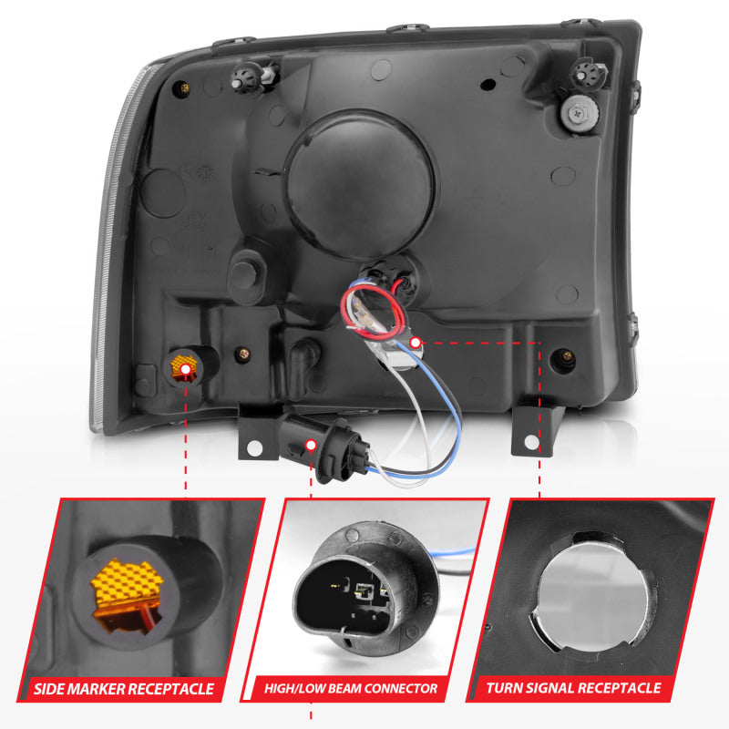 Anzo 2000-2004 Ford Excursion Crystal Headlights Chrome w/ LED 1pc 111088 Photo - Unmounted
