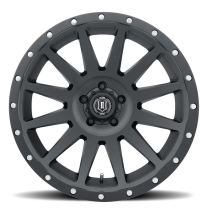 ICON Compression 20x10 5x5 -12mm Offset 5in BS 71.5mm Bore Satin Black Wheel 2020107350SB 2020107350SB Photo - Close Up