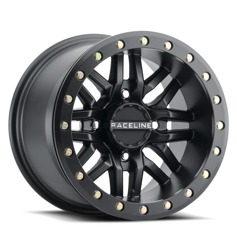 Raceline A91B Ryno 15x7in / 4x156 BP / 10mm Offset / 132.5mm Bore - Satin Black Beadlock Wheel A91B-57056-52 A91B-57056-52 Photo - Primary