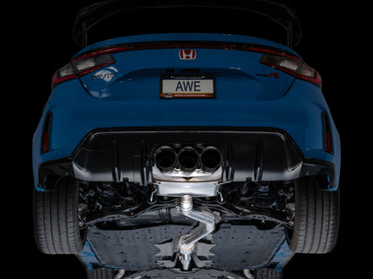AWE Tuning 2023 Honda Civic Type R FL5 Touring Edition Exhaust w/ Triple Diamond Black Tips 3015-53287 3015-53287 Photo - Mounted