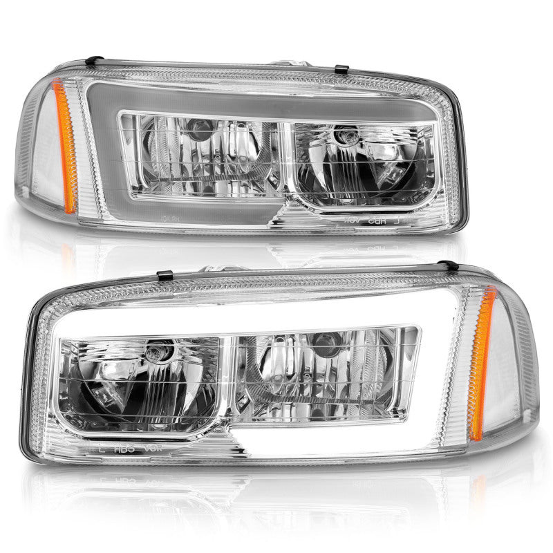 Anzo 99-17 GMC Sierra/Denali Headlights Chrome Amber (w/C Light Bars) 111523 111523 Photo - Unmounted