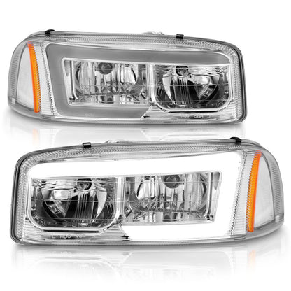 Anzo 99-17 GMC Sierra/Denali Headlights Chrome Amber (w/C Light Bars) 111523 111523 Photo - Unmounted