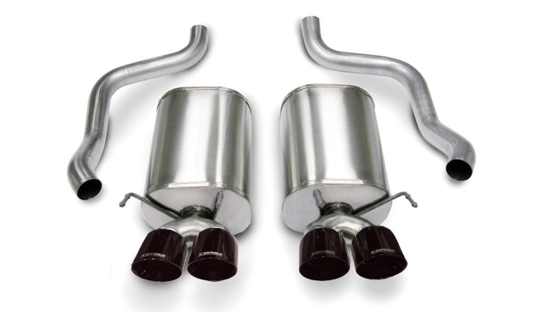 Corsa Performance 05-08 Chevrolet Corvette C6 6.0L V8 Black Sport Axle-Back Exhaust 14169BLK Photo - Primary