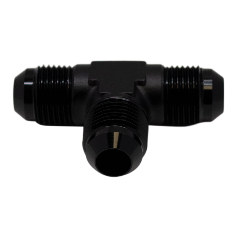 DeatschWerks 8AN Male Flare to 8AN Male Flare to 8AN Male Flare Tee Fitting - Anodized Matte Black 6-02-0722-B 6-02-0722-B Photo - Primary