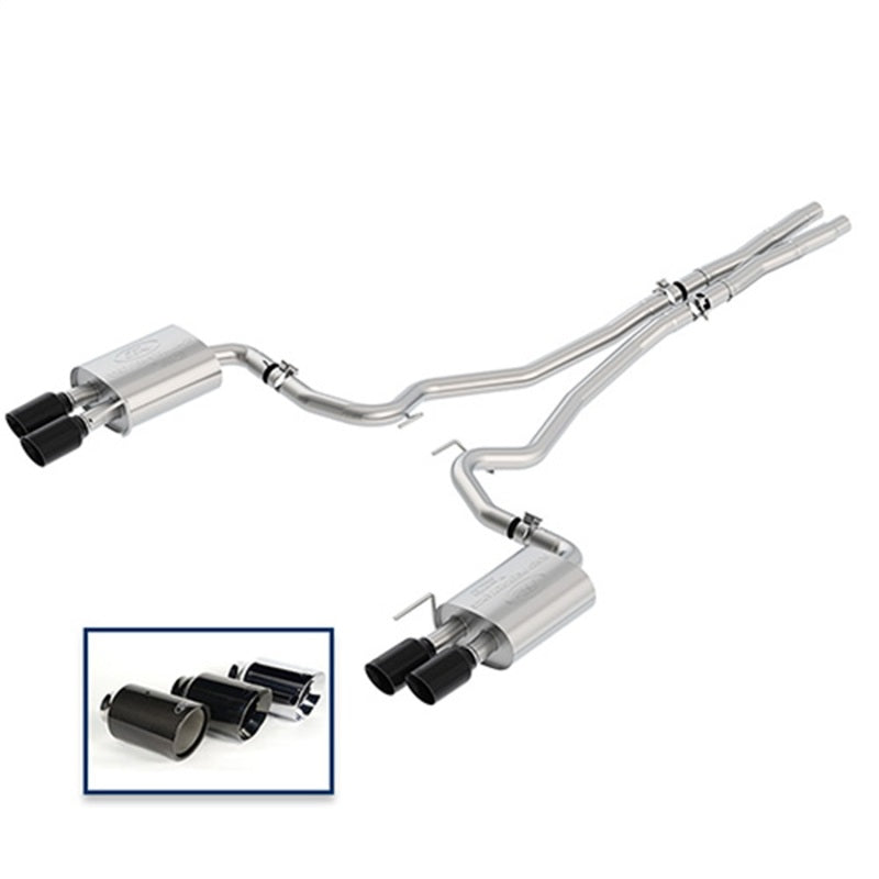 Ford Racing 2018+ Mustang GT 5.0L Cat-Back Extreme Exhaust System w/ Quad Black Chrome Tips M-5200-M8EBA M-5200-M8EBA Photo - Unmounted
