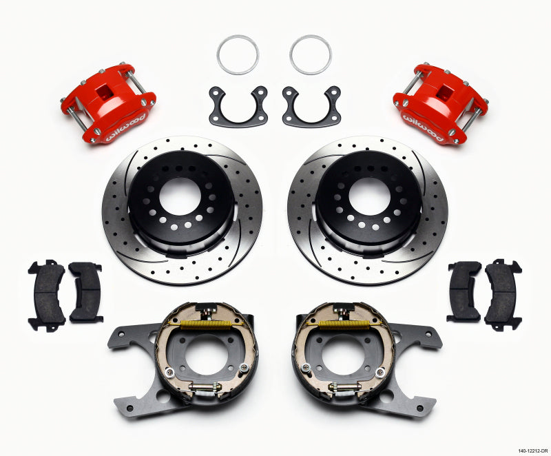 Wilwood D154 P/S P-B Kit Drilled-Red Small Ford 2.50in Offset 140-12212-DR 140-12212-DR Photo - Primary