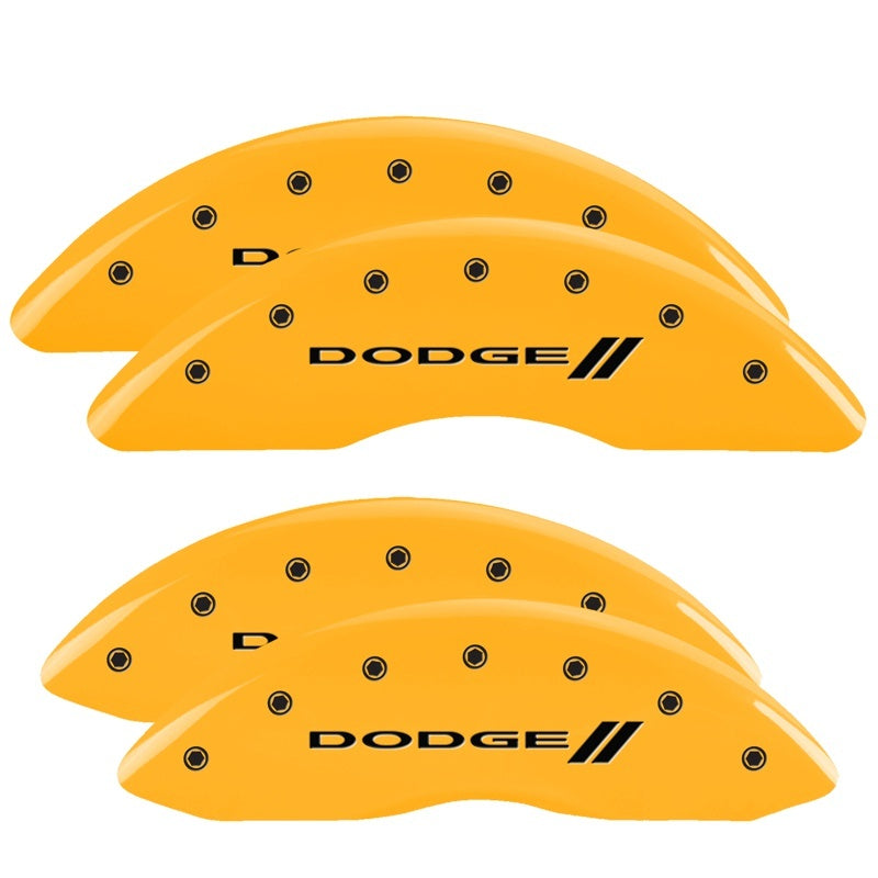MGP 4 Caliper Covers Engraved F & R Stripes/Dodge Yellow Finish Black Char 2010 Dodge Ram 3500 12124SDD3YL 12124SDD3YL Photo - Primary