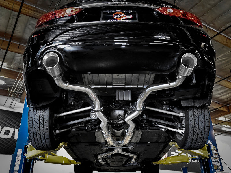 aFe Takeda 2.5in 304 SS Cat-Back Exhaust System w/ Polished Tips 16-18 Infiniti Q50 V6-3.0L (tt) 49-36132NM-P 49-36132NM-P Photo - Mounted