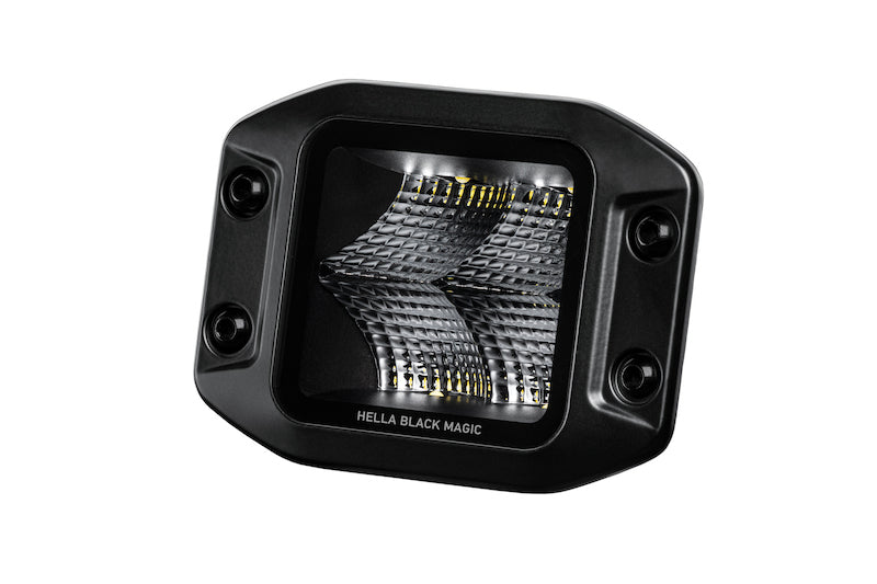 Hella Universal Black Magic 3.2in L.E.D. Cube Kit - Flood Beam (Flush Mount) 358176831 358176831 Photo - Primary